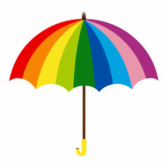 umbrella in rainbow colors vector illustration