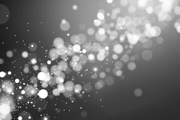 Abstract White Bokeh Lights on Grey Background