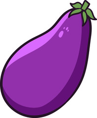 Isolated Eggplant Icon in Flat Style.