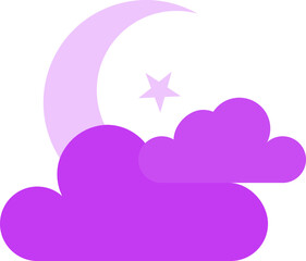 Purple Lit Candle Icon in Flat Style.