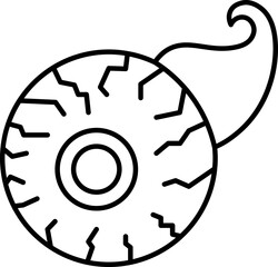 Eyeball Icon or Symbol in Black Line Art.