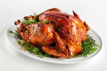 Savory Deep Fried Cajun Turkey with Vibrant Herb Garnish