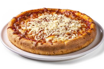 Artisanal Deep-Dish Cheese Pizza: Fluffy Crust, Melted Cheese