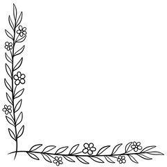 Obraz premium isolated doodle handdrawn botanical corner