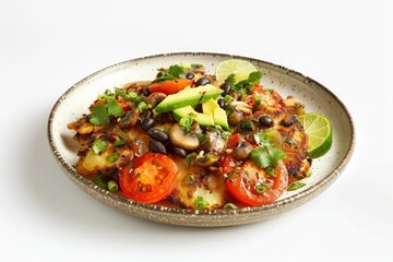 Mouthwatering Hash Brown Skillet with Cumin Black Beans and Avocado
