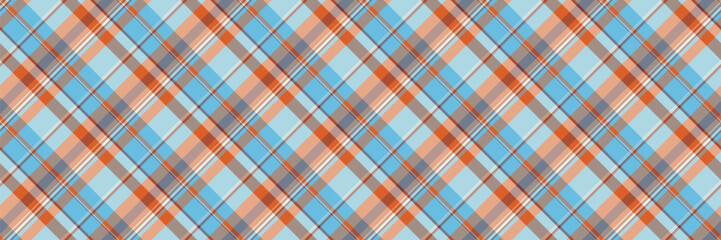 Factory vector seamless plaid, online background fabric pattern. Silky tartan texture textile check in pastel and orange colors.