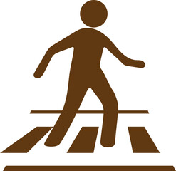 Pedestrian crossing road sign or symbol.