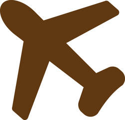 Airplane icon in brown color.