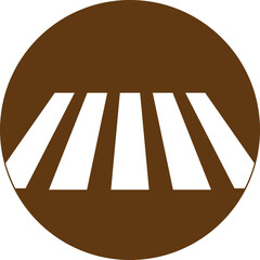 illustration of zebra crossing road icon.