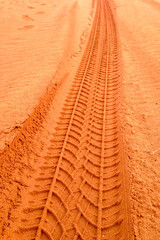 tracks in sand