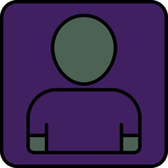 Purple And Green User Square Icon.