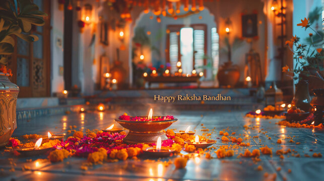 Raksha Bandhan, Creative Rakhi Design for Indian Festival Celebrating Brother-Sister Bonding.
