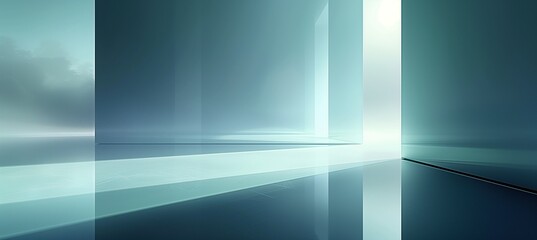 Dark Minimalist Geometric Reflections: Surreal Architectural Perspectives in a Futuristic Spatial Design Background