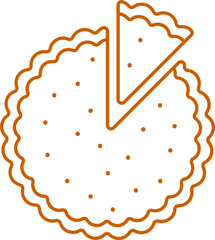 Triangle Piece Cut Piece Cake Line Art Icon.