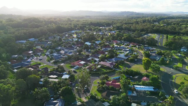 Drone View of Brunswick Heads, South side, Torakina, Bayside, NSW Australia.
