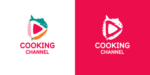 The emblem of the culinary channel. An image for the kitchen channel. A simple stylish illustration for cooking. A modern sign.