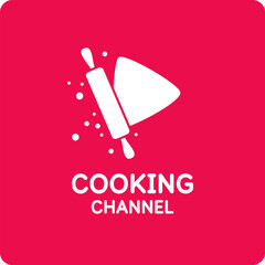 The emblem of the culinary channel. An image for the kitchen channel. A simple stylish illustration for cooking. A modern sign.