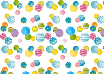 水彩風　ガーリーなドットパターン