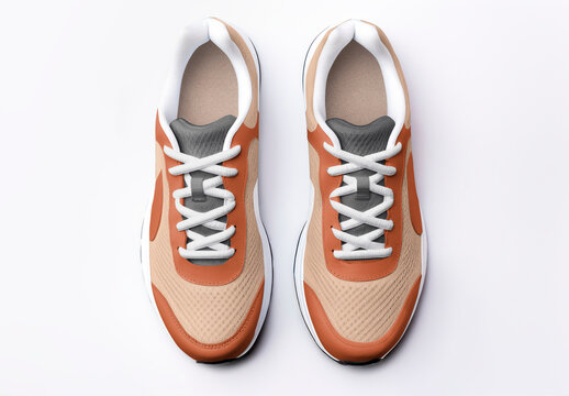 Flatlay Sneakers Mockup With Generative AI
