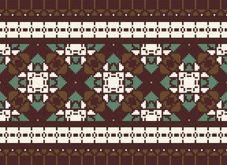 Obraz premium Tribal striped seamless pattern. Aztec geometric black-white background. Can be used in fabric design for clothes, accessories, decorative paper, wrapping,