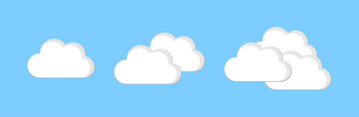 Clouds icons. Flat style. Vector icons.