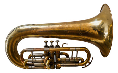 Naklejka premium Vintage brass euphonium musical instrument, cut out - stock png.
