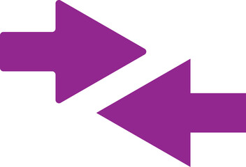 Transfer or exchange arrow icon in purple color.