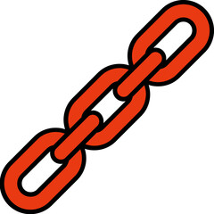 Isolated Link Icon or Symbol in Orange Color.