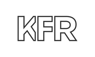 KFR logo design template with strong and modern bold text. Initial based vector logotype featuring simple and minimal typography. Trendy company identity.