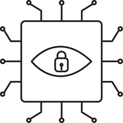 View Encryption linear icon or symbol.