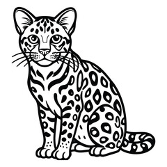 Obraz premium Cat, Bengal cat, portrait, black, vector, illustration