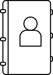 Contact Book Icon or Symbol in Line Art.