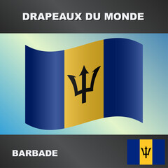 Drapeau ondulé par le vent de la barbade