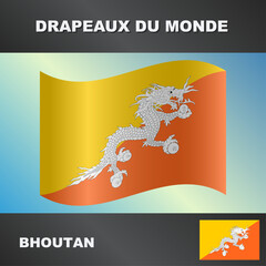 Drapeau ondulé par le vent du bhoutan