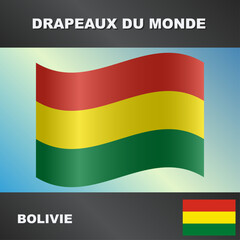Drapeau ondulé par le vent de la bolivie