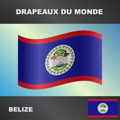 Drapeau ondulé par le vent du belize