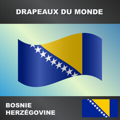 Drapeau ondulé par le vent de bosnie herzegovine