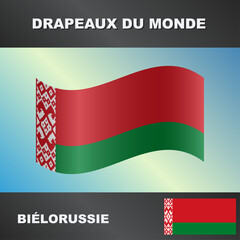 Drapeau ondulé par le vent de Bielorussie