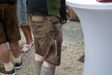 traditional austrian or bavarian leather trousers