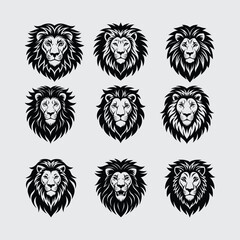Striking and detailed illustrations of Lion Head vector icon