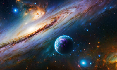 space to the planet Earth, galaxies, stars,