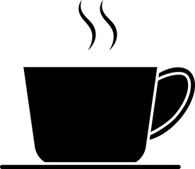 Hot Coffee or Tea Cup Glyph Icon.