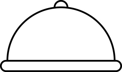 Linear Style Cloche Isolated Icon.