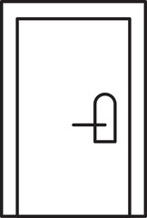 Line Art Illustration of Door Icon.