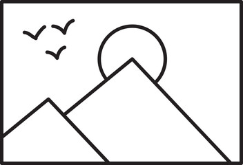 Linear Style Gallery Icon or Symbol.