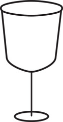 Isolated Wineglass Icon in Linear Style.