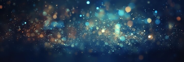 Obraz premium Abstract Blue and Gold Bokeh Background, Bokeh Lights,Abstract Blurry Lights
