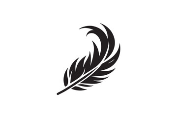 feather silhouette. Bird feather icon. Platelet.