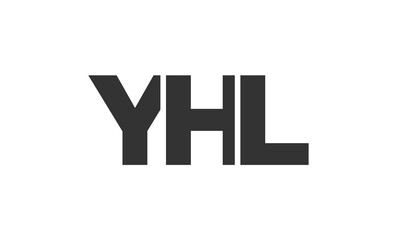 YHL logo design template with strong and modern bold text. Initial based vector logotype featuring simple and minimal typography. Trendy company identity.