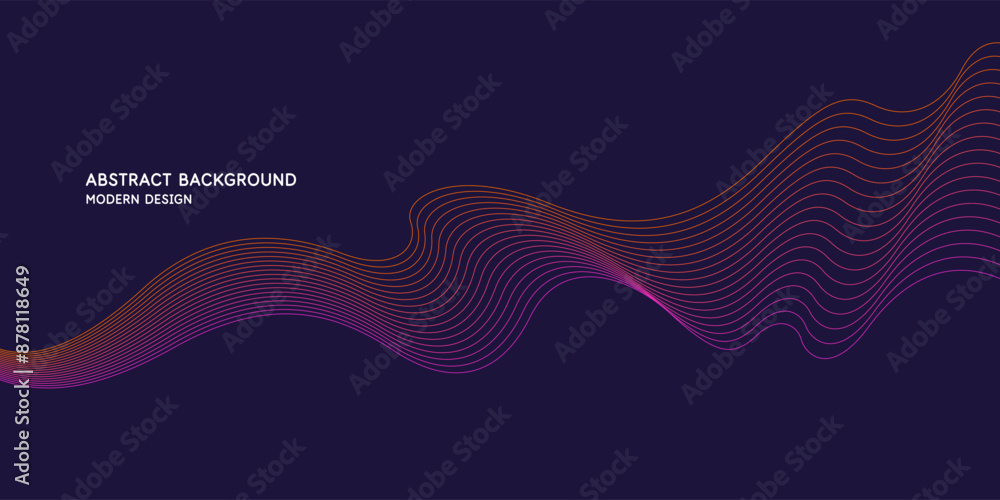 Poster wavy, wriggling lines on a dark background. abstract background with amorphous shapes. a template fo